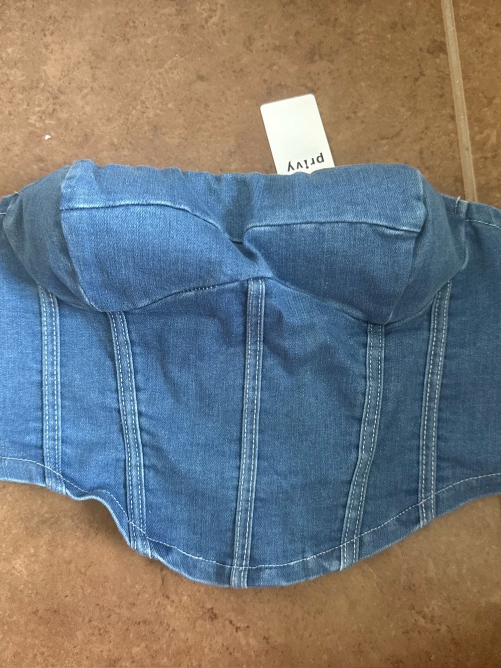 Privy Women’s Blue Jean Strapless Top